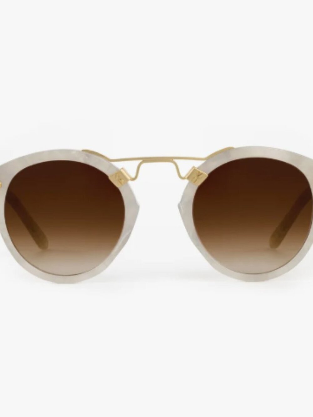 KREWE Classic St. Louis Sunglasses - Alabaster & 18K Gold - EUC